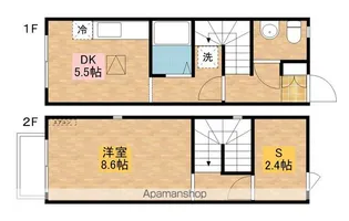 栃木県宇都宮市ゆいの杜2丁目15-3【テラスハウス】の間取り